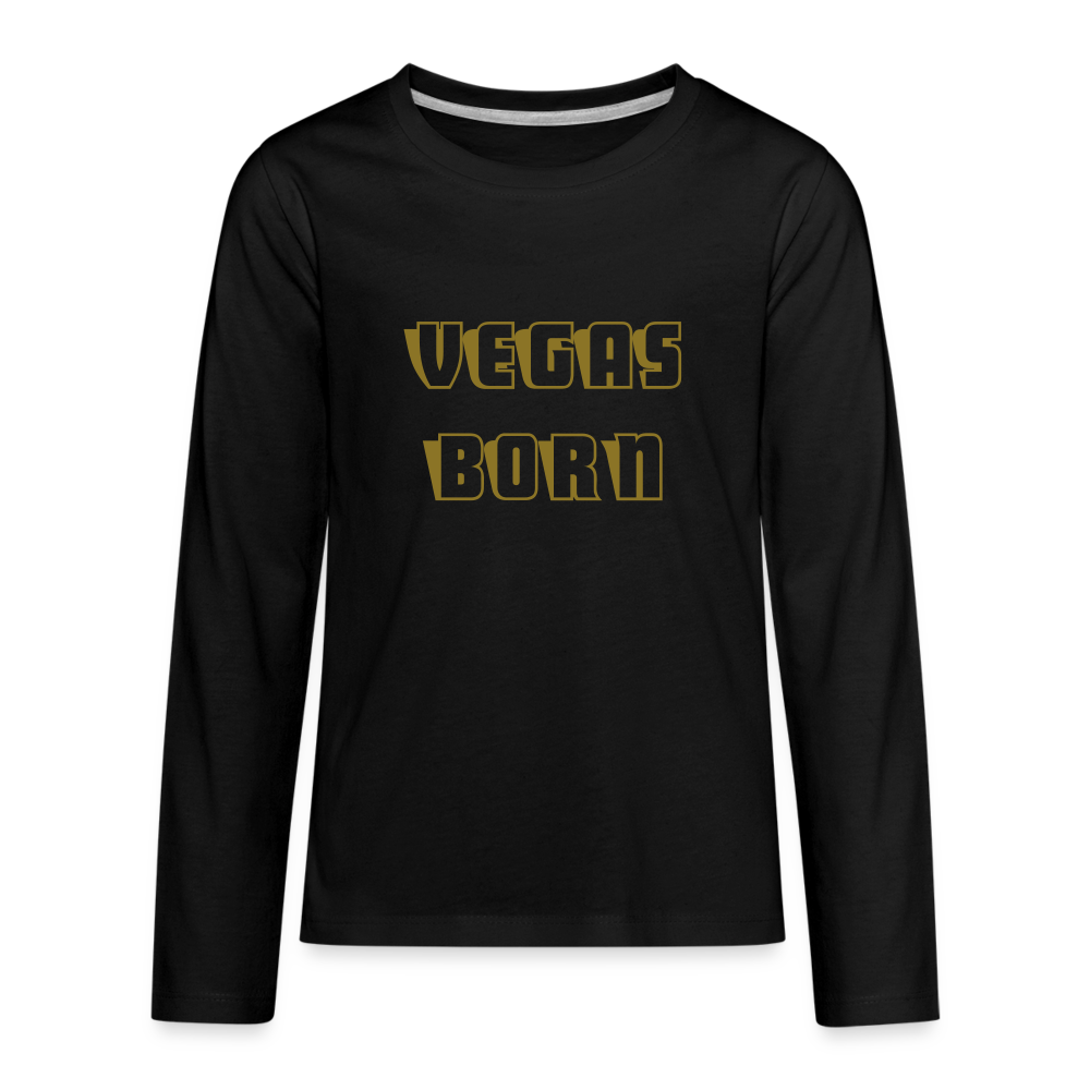 Vegas Born Kids' Premium Long Sleeve T-Shirt - black