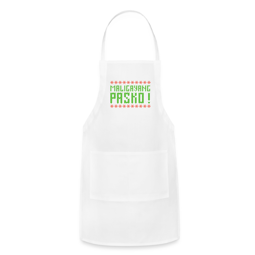 Maligayang Pasko! Adjustable Apron - white