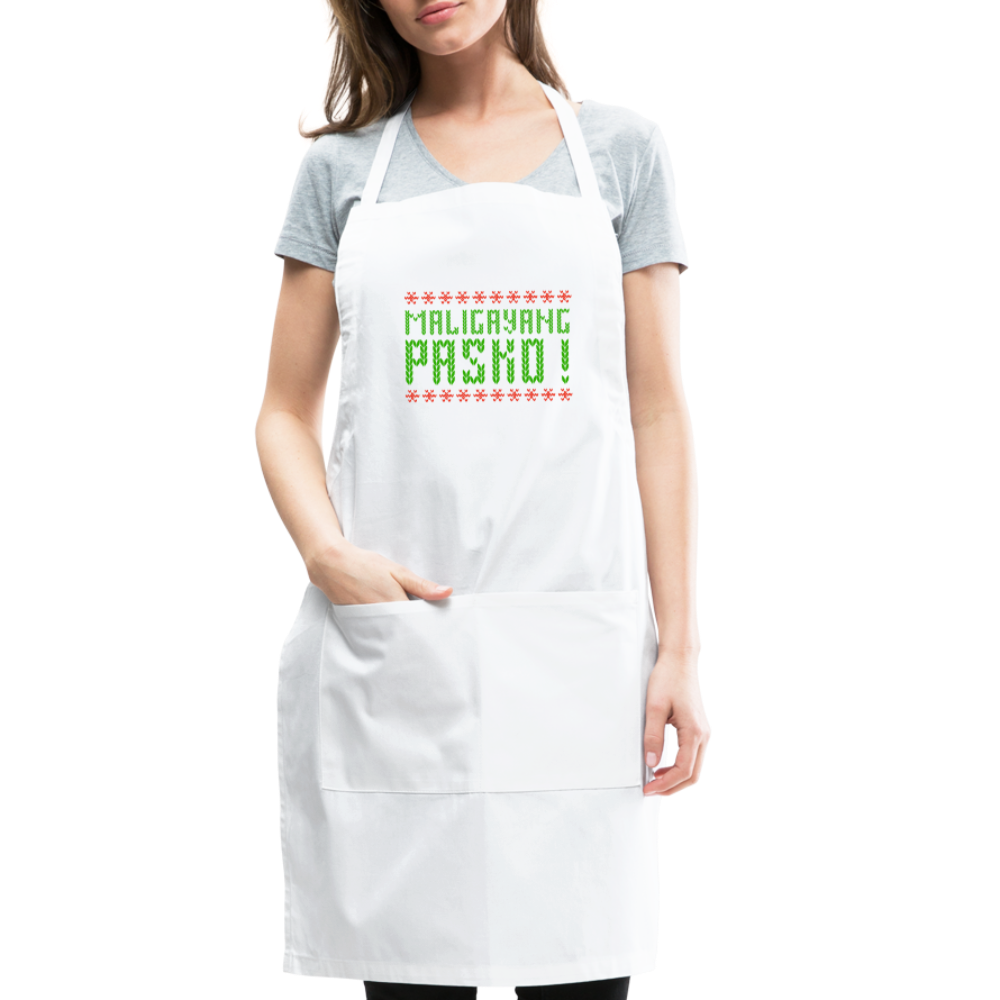 Maligayang Pasko! Adjustable Apron - white