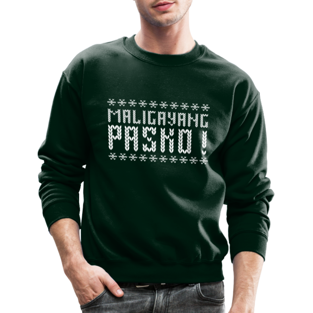 Maligayang Pasko! Ugly Crewneck Sweatshirt - forest green