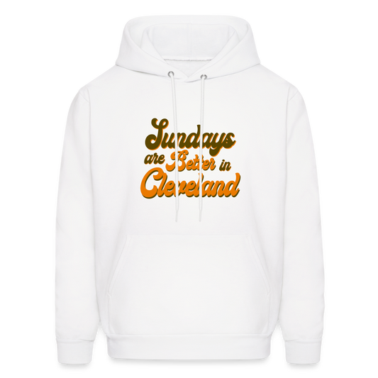 Sundays are Better in Cleveland Men's Hoodie - white