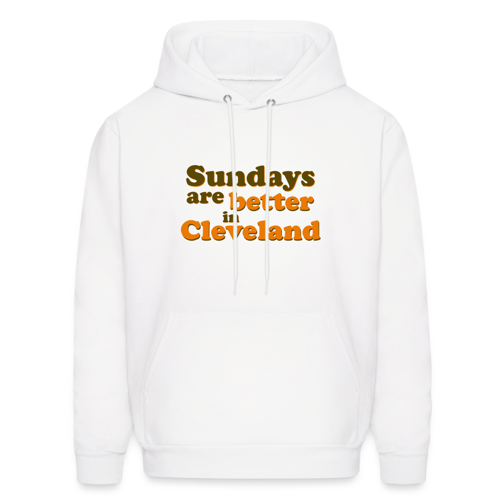 Sundays are Better in Cleveland bubble letters Men's Hoodie - white