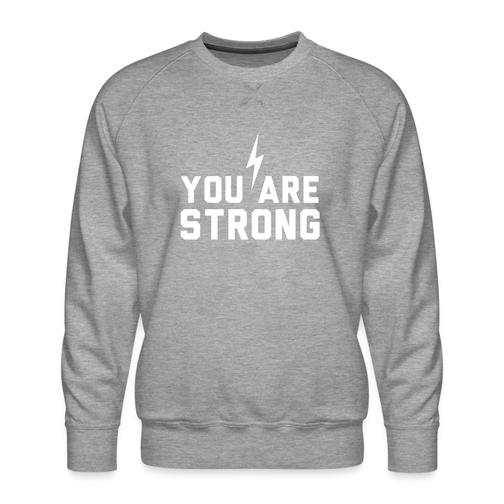 You are Strong Bolt Men’s Premium Sweatshirt - heather grey