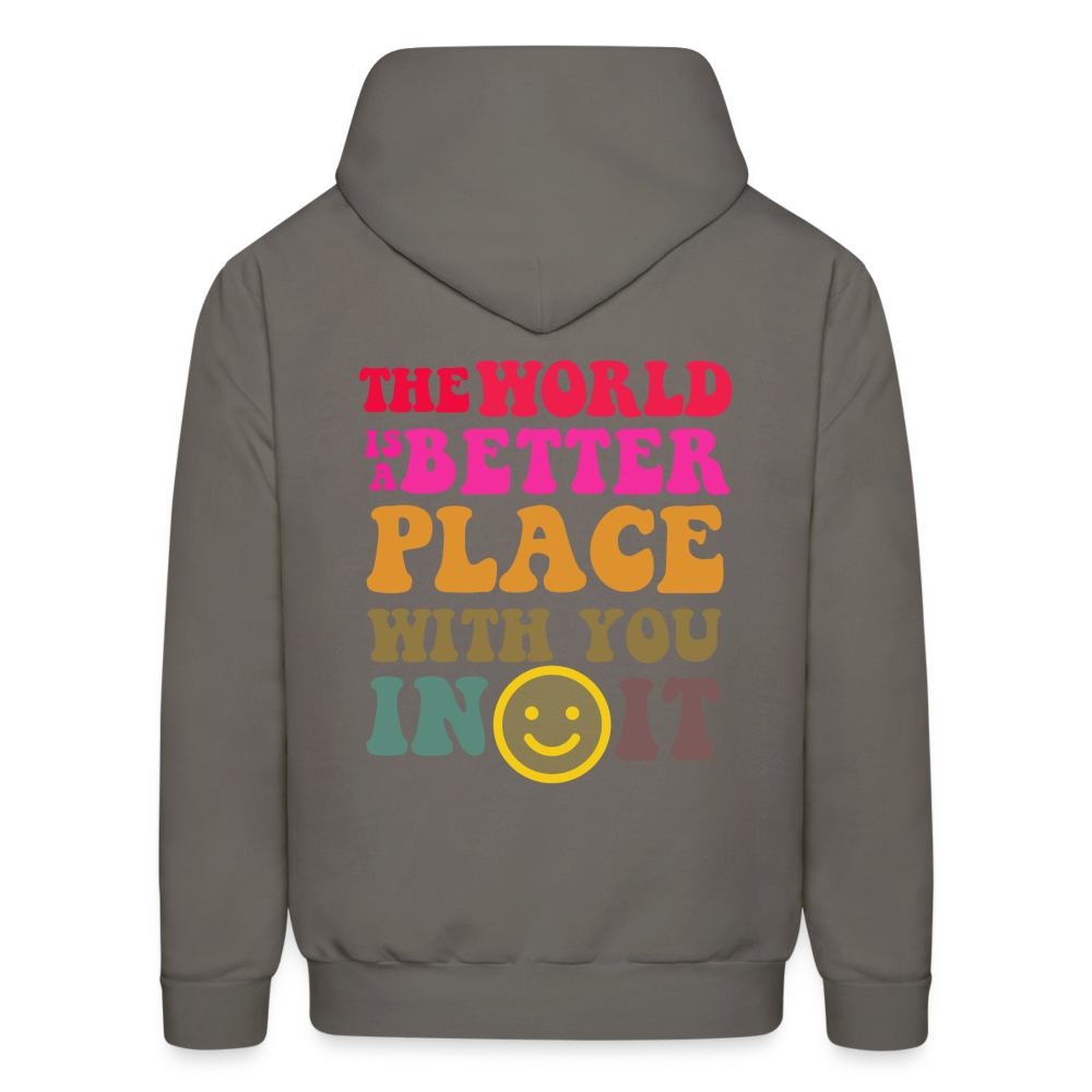 The World is a Better Place Men's Hoodie - asphalt gray