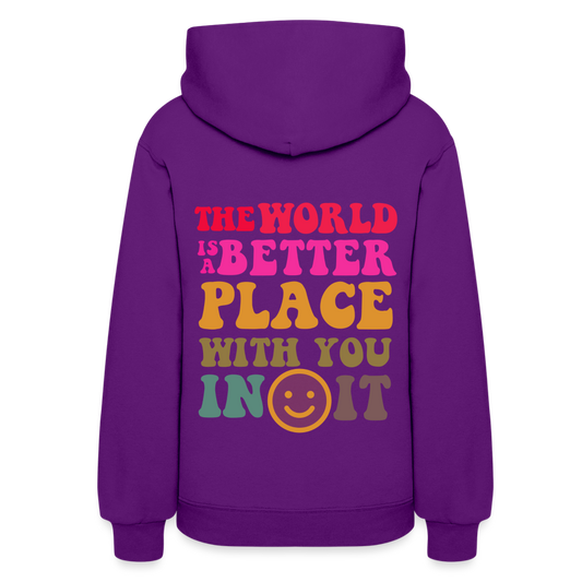 The World is a Better Place Women's Hoodie - purple