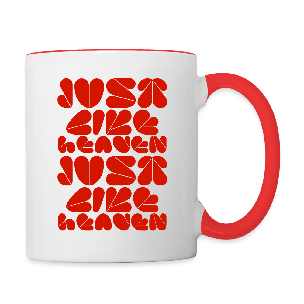 Just Like Heaven the Cure 80s Pop Art Contrast Coffee Mug - white/red