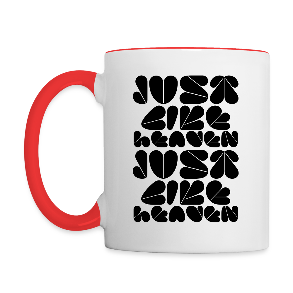 Just Like Heaven the Cure 80s Pop Art Contrast Coffee Mug - white/red