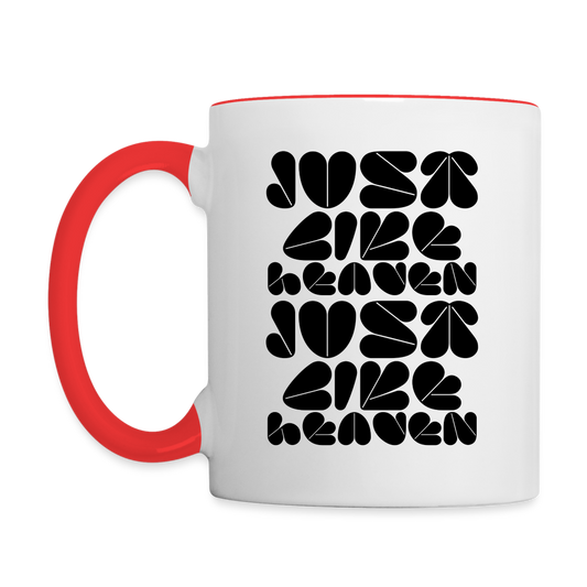 Just Like Heaven the Cure 80s Pop Art Contrast Coffee Mug - white/red
