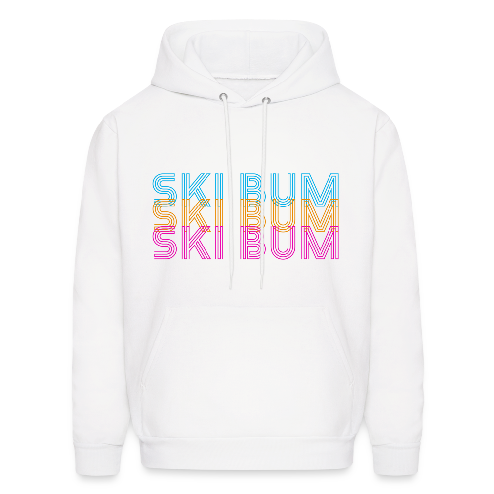 Ski Bum Neon Men's Hoodie - white