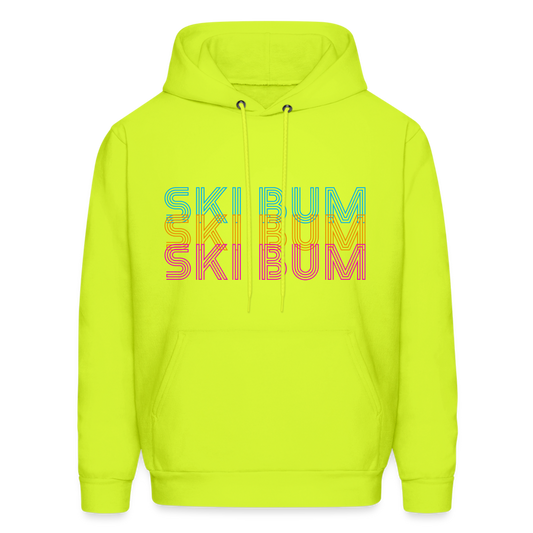 Ski Bum Neon Men's Hoodie - safety green