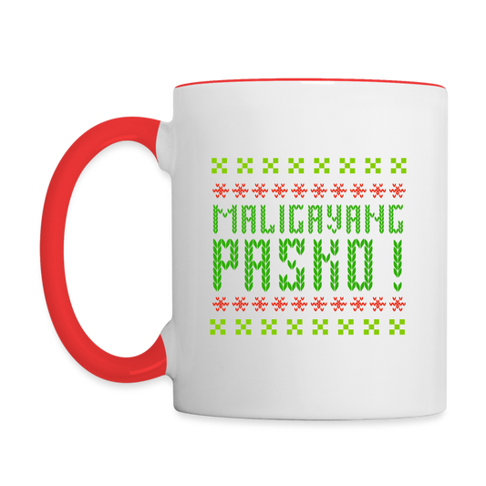 Maligayang Pasko! Ugly Contrast Coffee Mug - white/red
