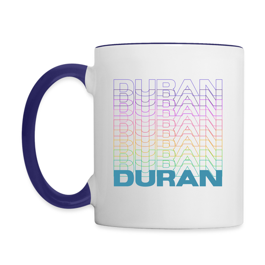 Duran Duran Rainbow Contrast Coffee Mug - white/cobalt blue
