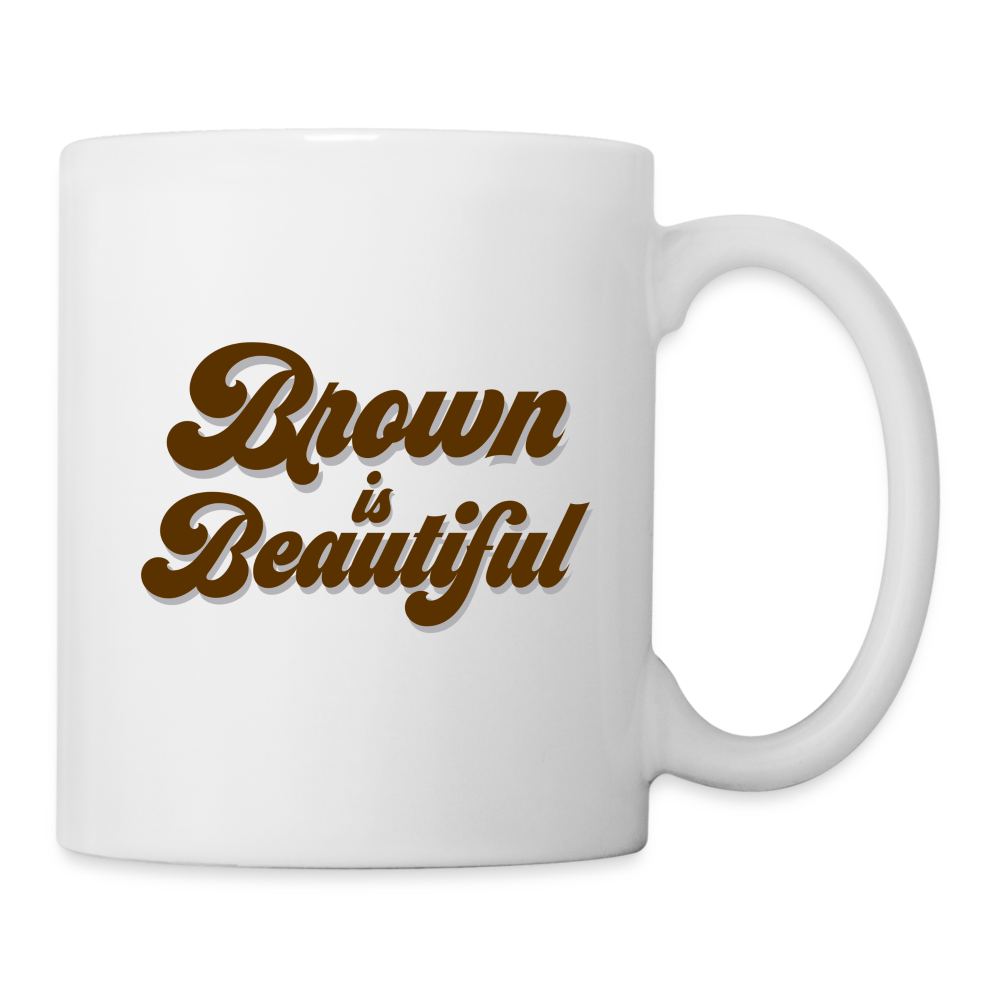 Brown is Beautiful Heart Coffee/Tea Mug - white