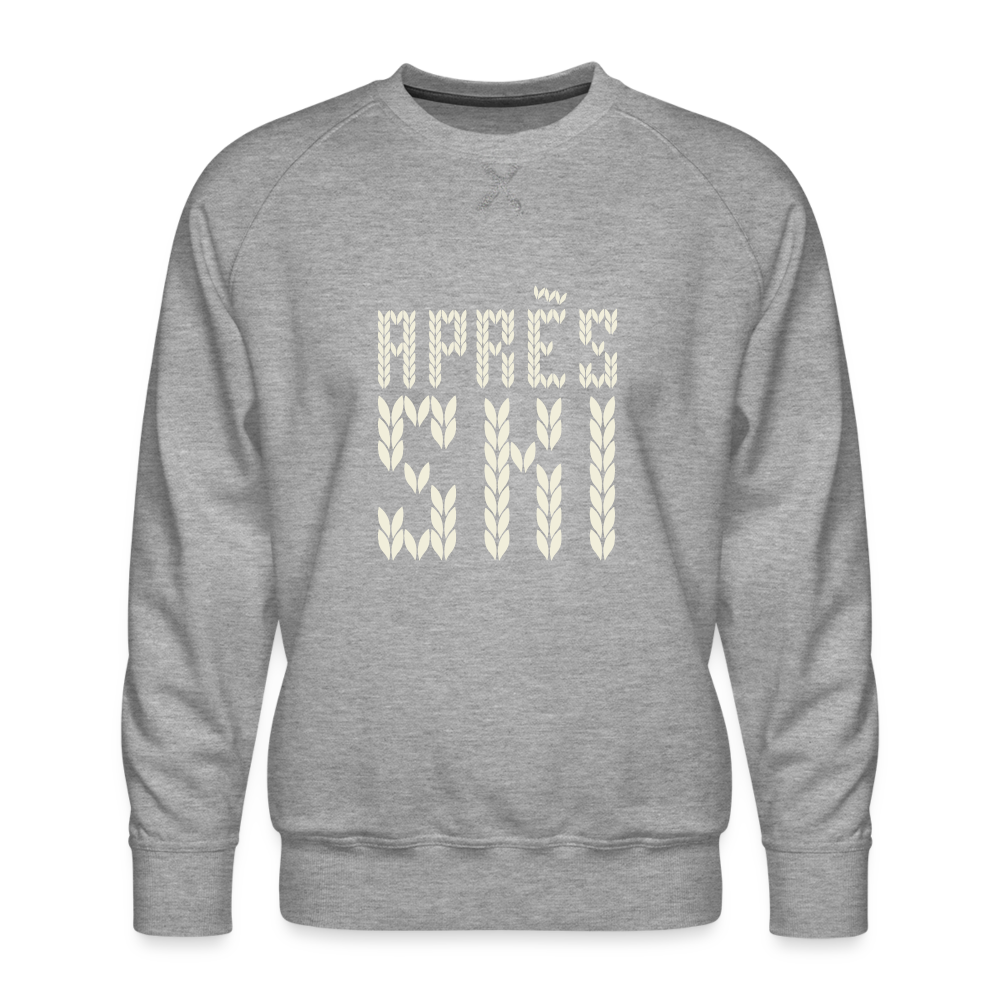Après Ski Stitch Cream Men’s Premium Sweatshirt - heather grey