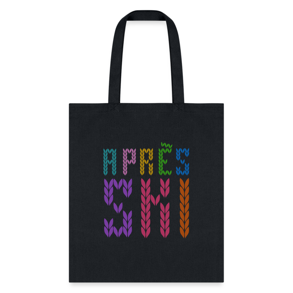 Après Ski Color Stitch Tote Bag - black