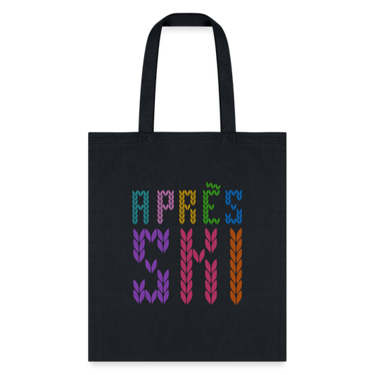 Après Ski Color Stitch Tote Bag - black