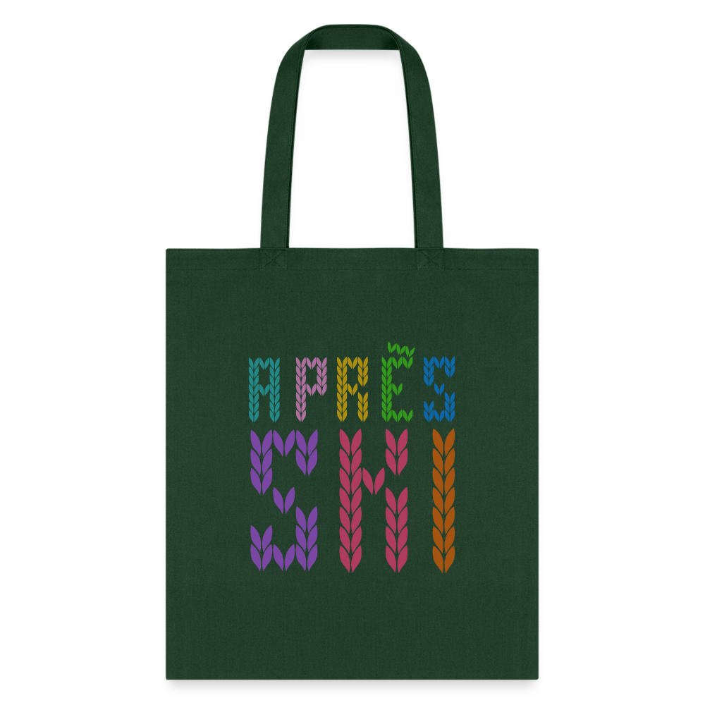 Après Ski Color Stitch Tote Bag - forest green