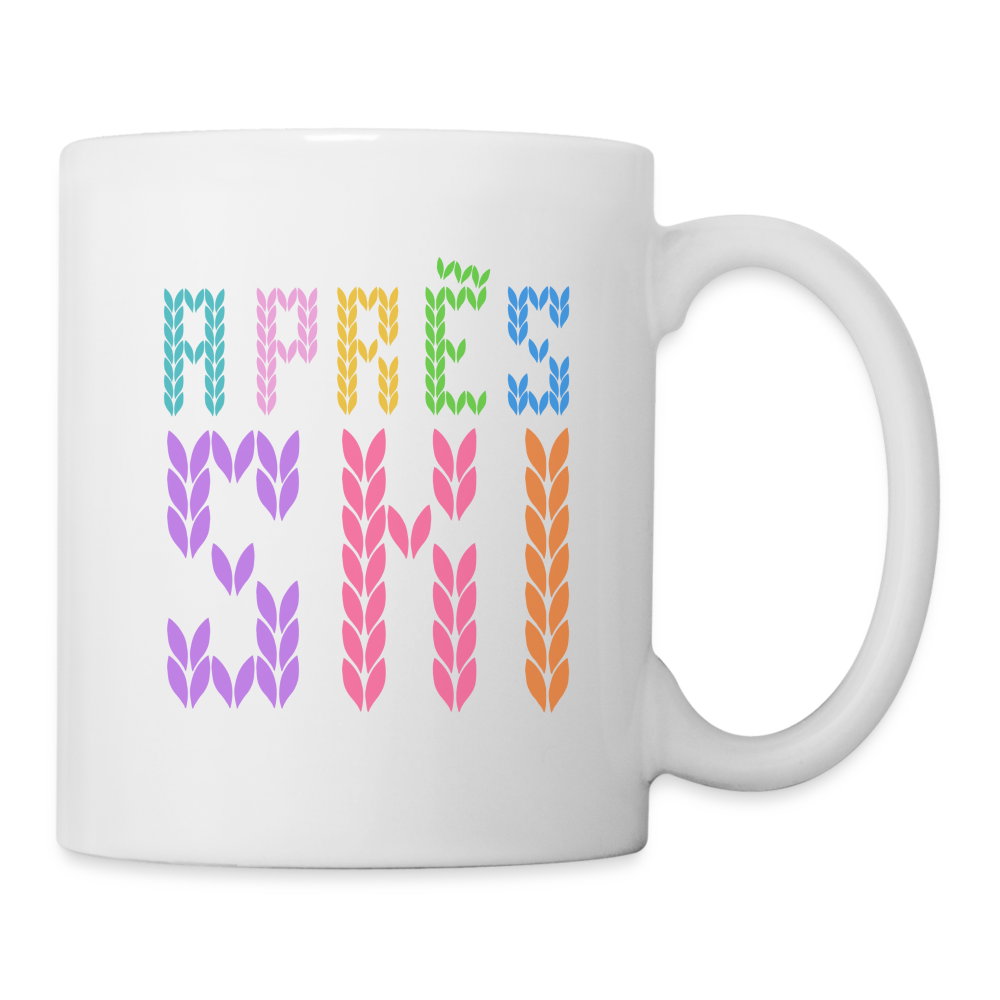 Après Ski Color Stitch Coffee/Tea Mug - white