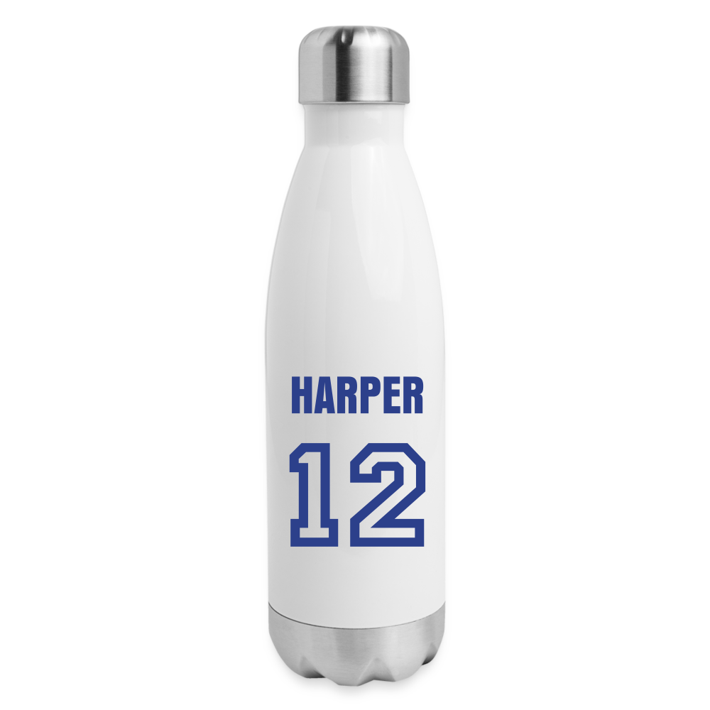 CUSTOM for Pretty Little Ballers Insulated Stainless Steel Water Bottle - white