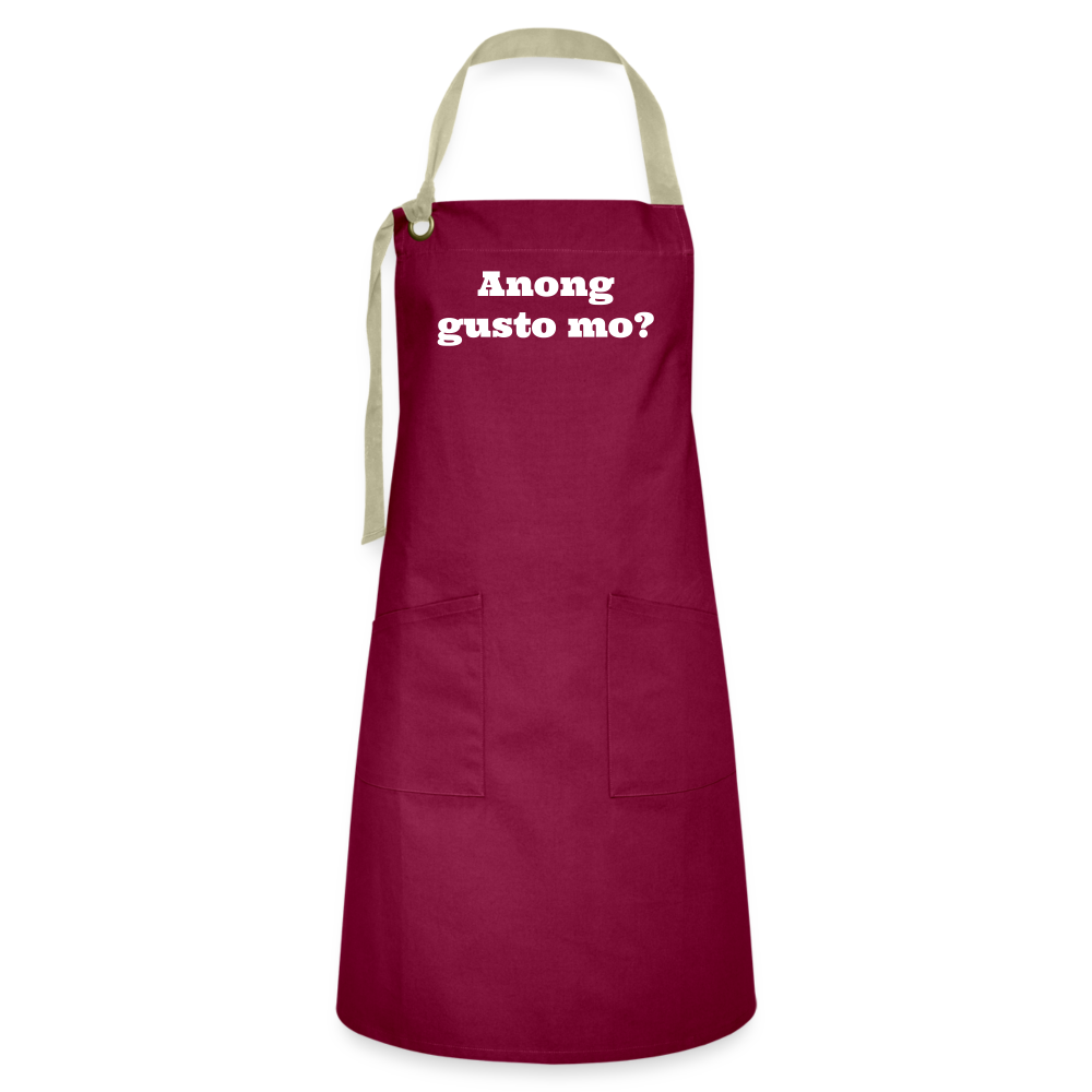 Among gusto mo? Artisan Apron - burgundy/khaki