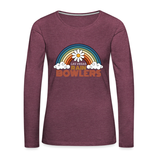 CUSTOM for Rainbowlers Club Women's Premium Long Sleeve T-Shirt - heather burgundy
