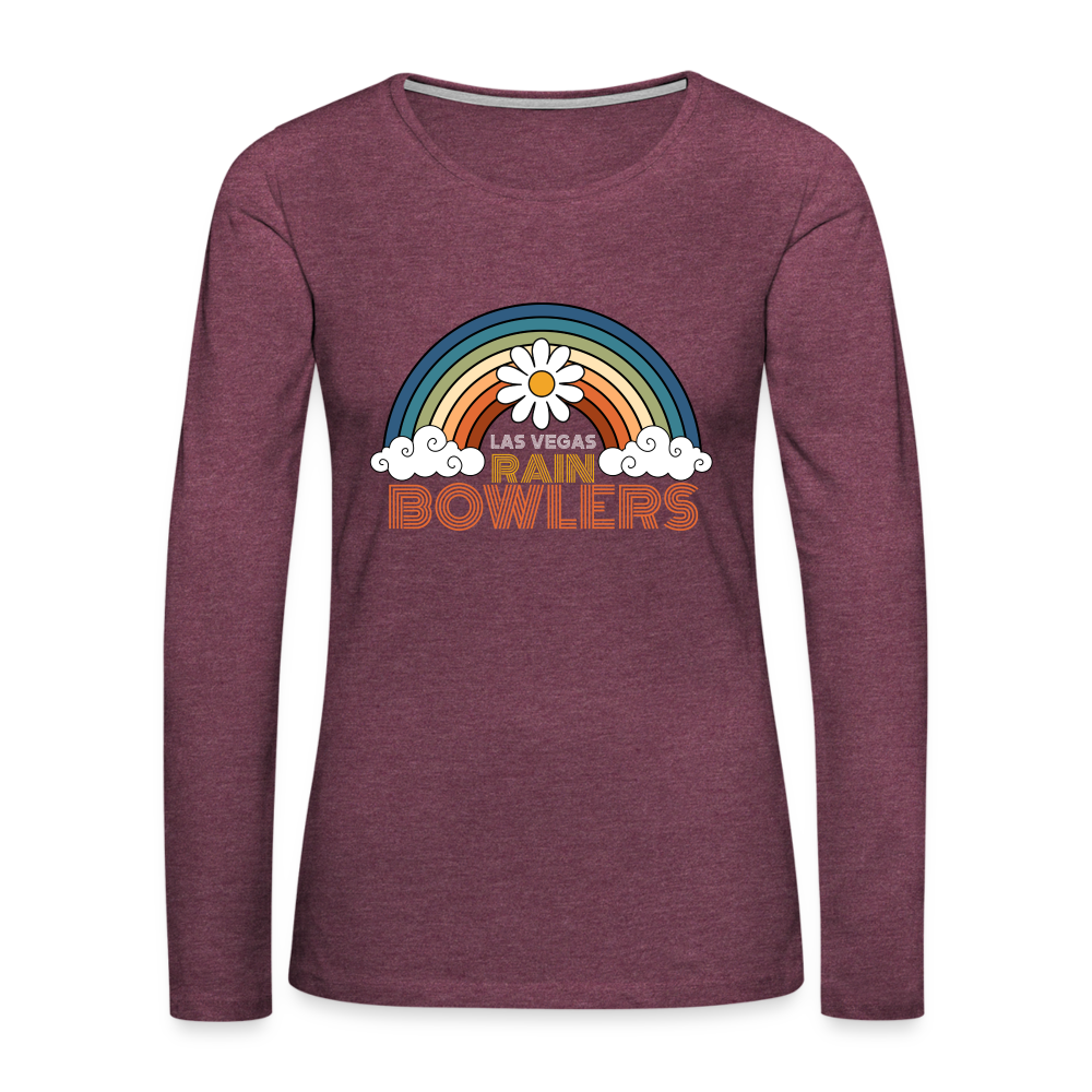 CUSTOM for Rainbowlers Club Women's Premium Long Sleeve T-Shirt - heather burgundy
