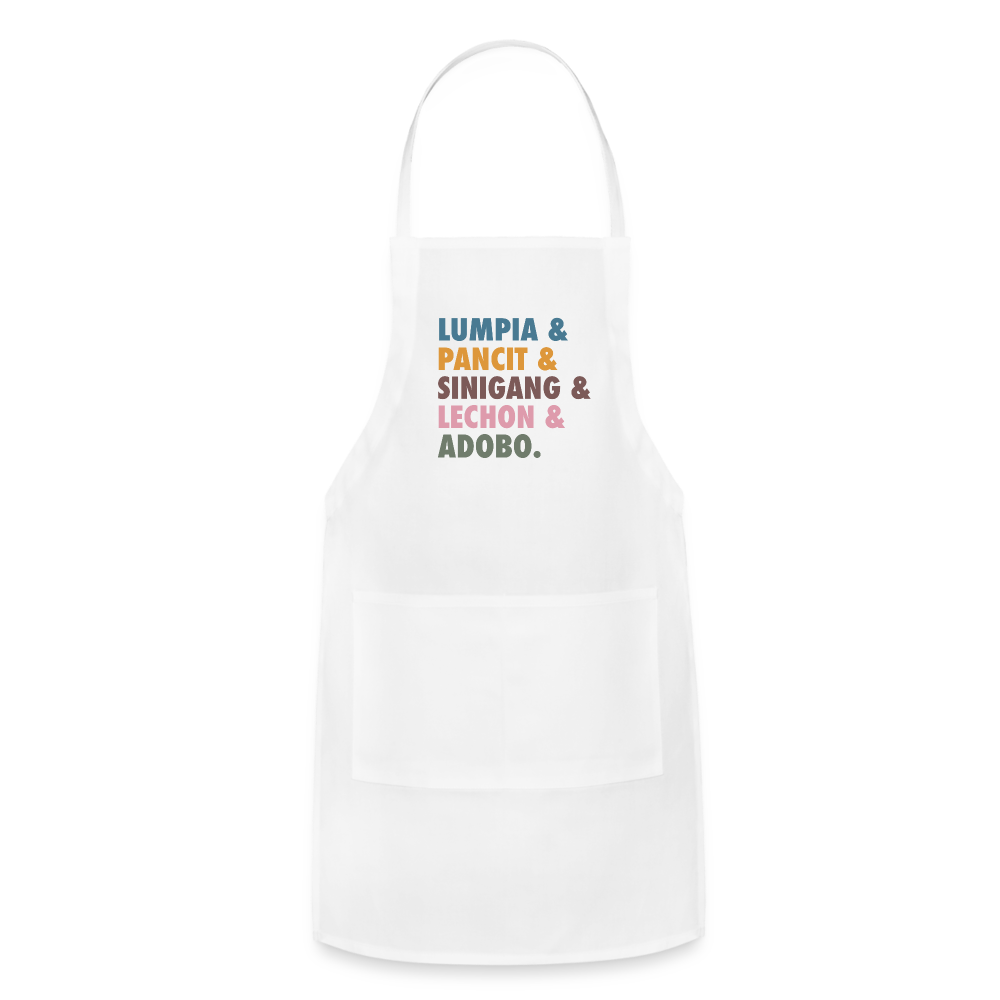 Lumpia & Pancit Adjustable Apron - white