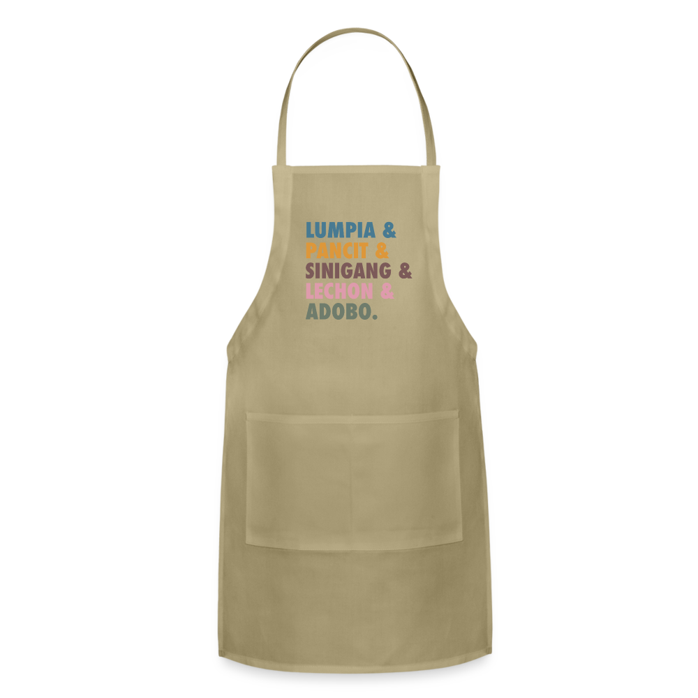 Lumpia & Pancit Adjustable Apron - khaki