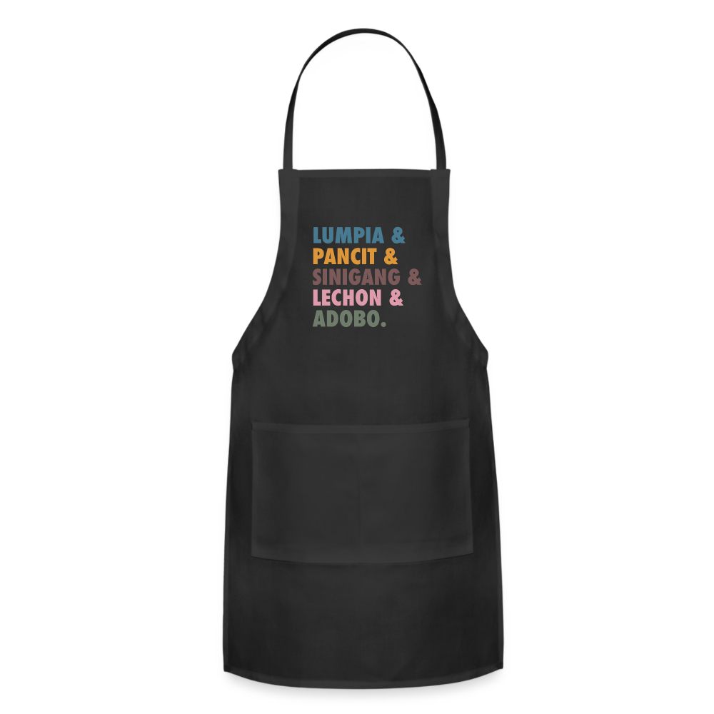 Lumpia & Pancit Adjustable Apron - black