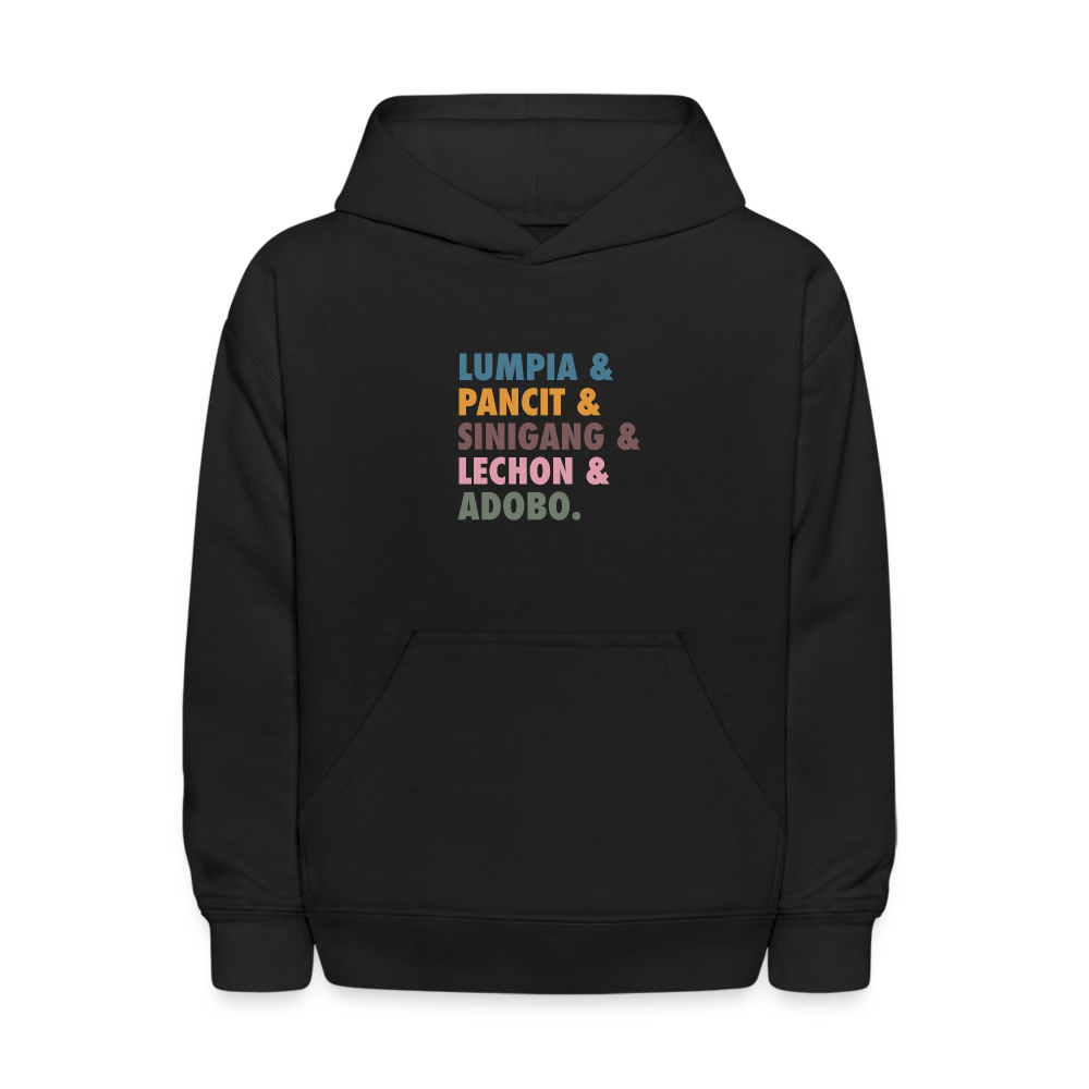 Lumpia & Pancit Kids' Hoodie - black
