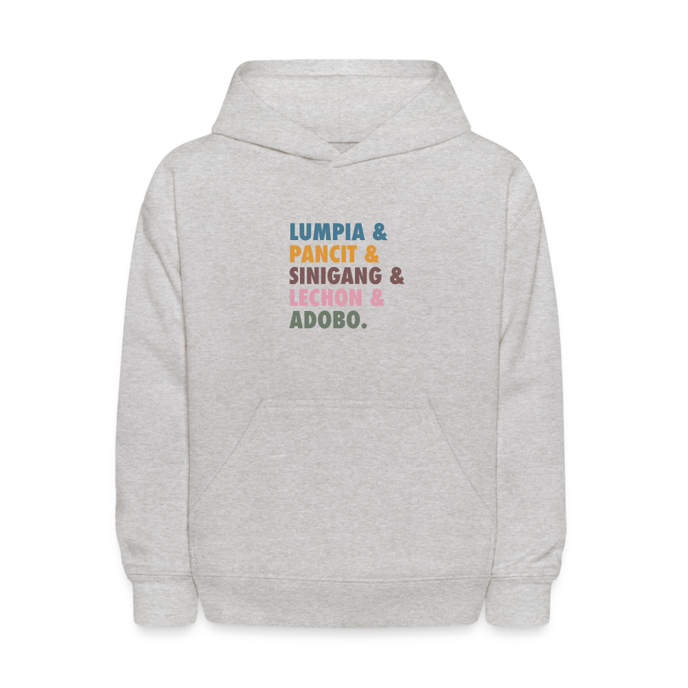 Lumpia & Pancit Kids' Hoodie - heather gray