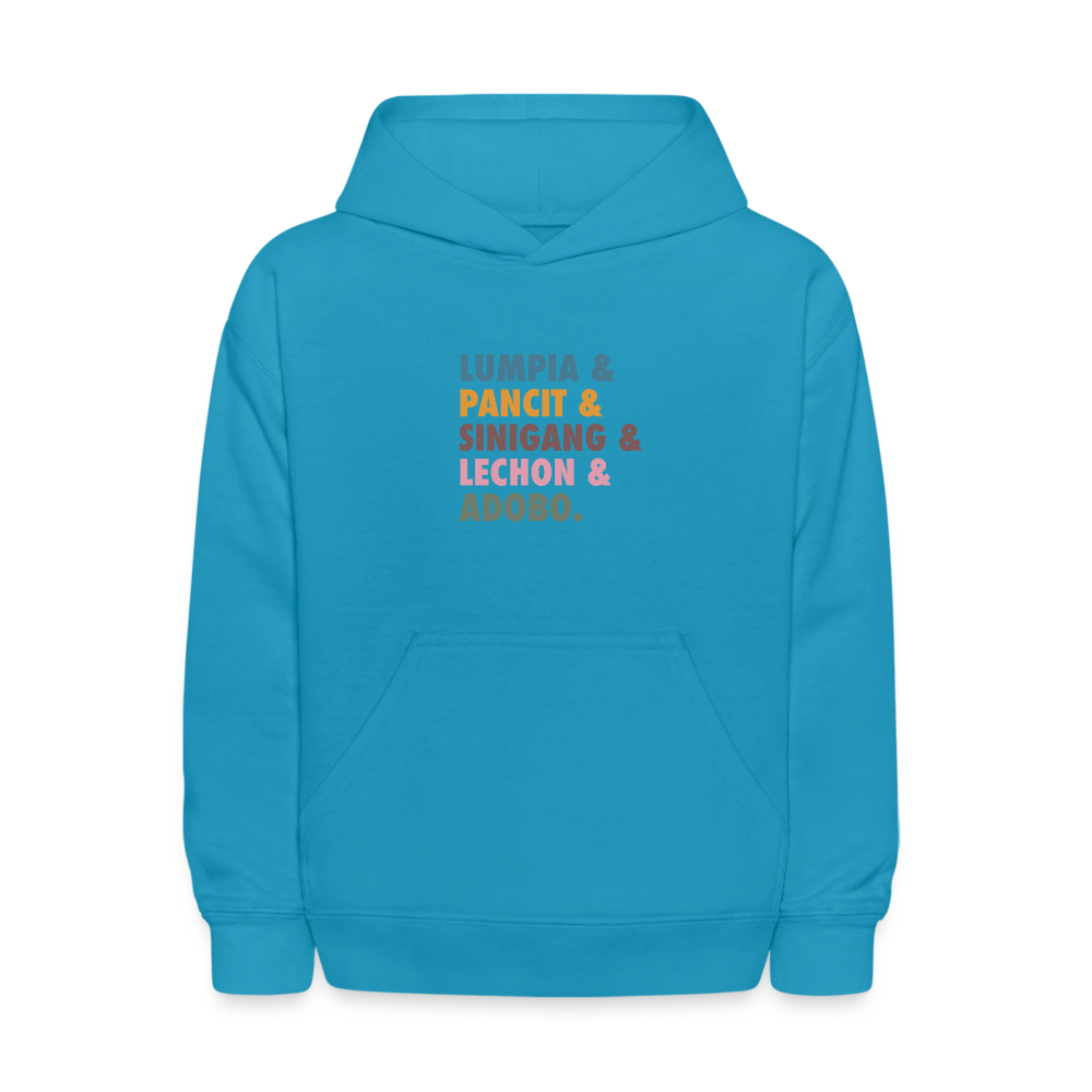 Lumpia & Pancit Kids' Hoodie - turquoise