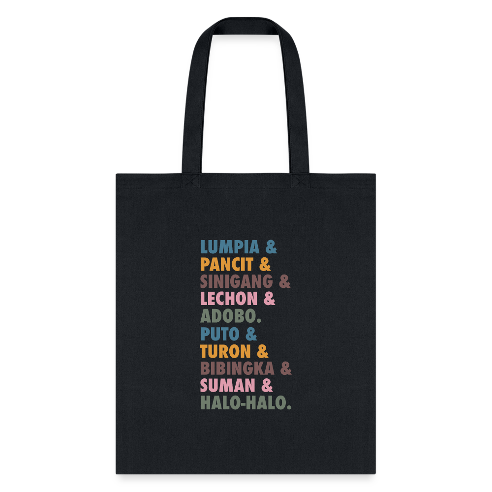 Lumpia & Pancit Tote Bag - black
