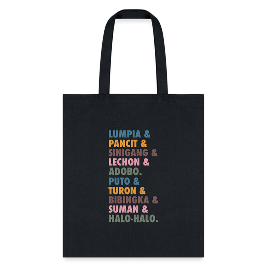 Lumpia & Pancit Tote Bag - black