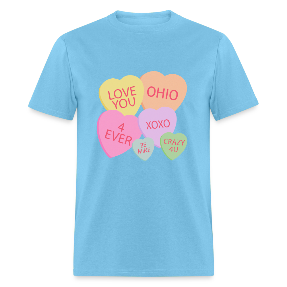 Candy Hearts Unisex Classic T-Shirt - aquatic blue