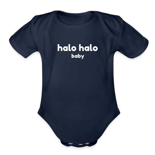 Halo Halo Baby Organic Short Sleeve Baby Bodysuit - dark navy
