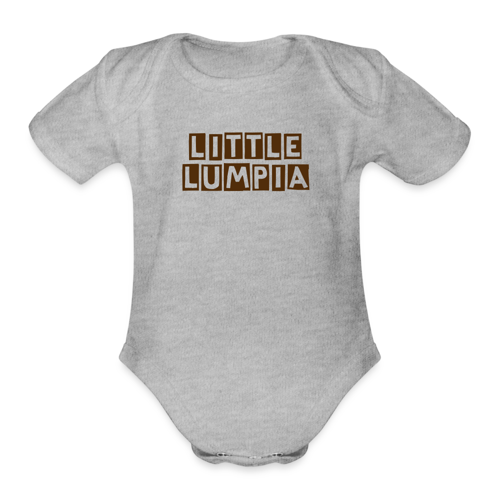 Little Lumpia Organic Short Sleeve Baby Bodysuit - heather grey
