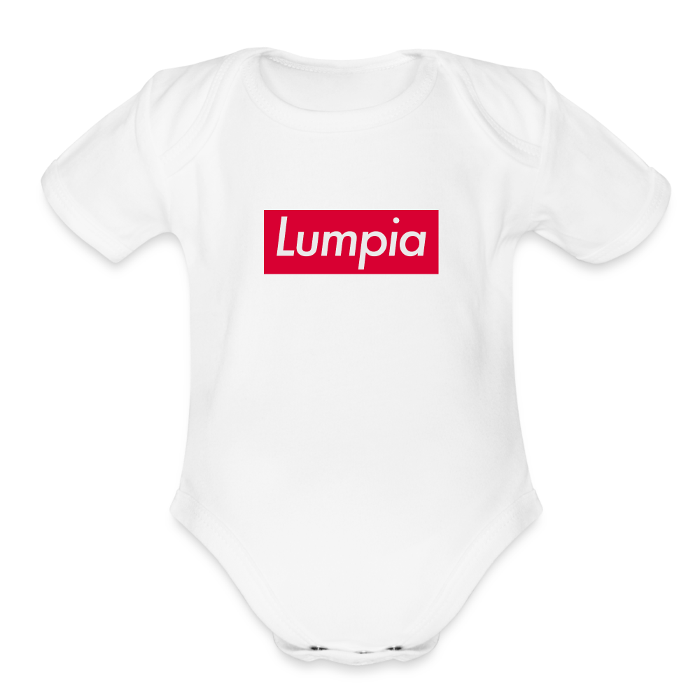 Lumpia Organic Short Sleeve Baby Bodysuit - white
