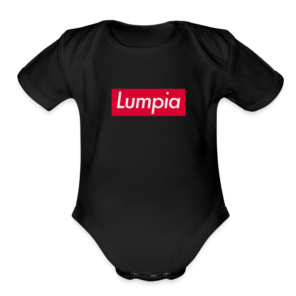 Lumpia Organic Short Sleeve Baby Bodysuit - black