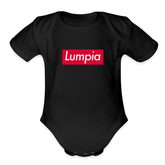 Lumpia Organic Short Sleeve Baby Bodysuit - black