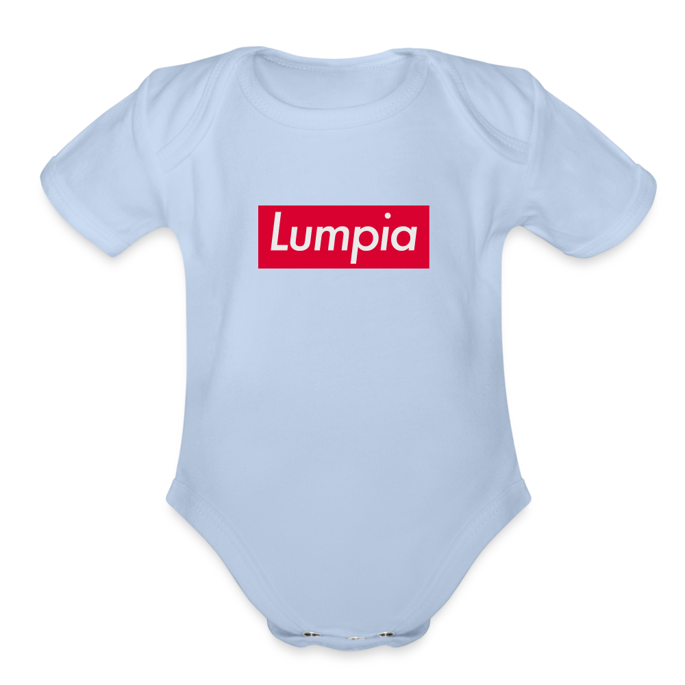 Lumpia Organic Short Sleeve Baby Bodysuit - sky