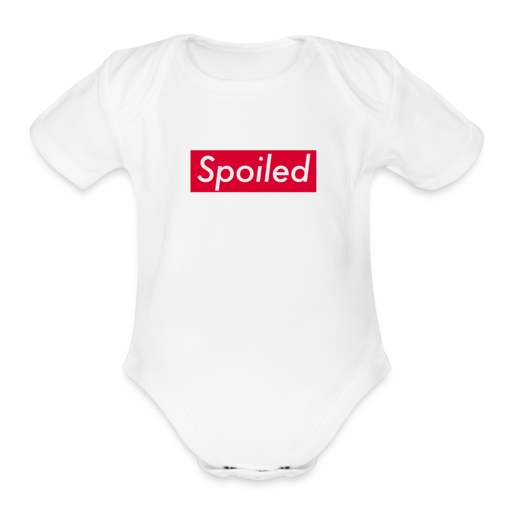 Spoiled Organic Short Sleeve Baby Bodysuit - white