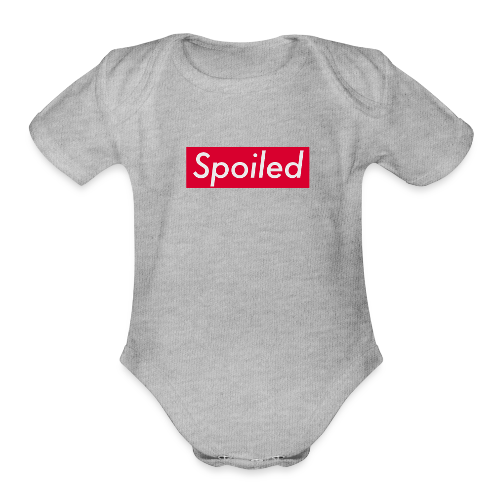 Spoiled Organic Short Sleeve Baby Bodysuit - heather grey