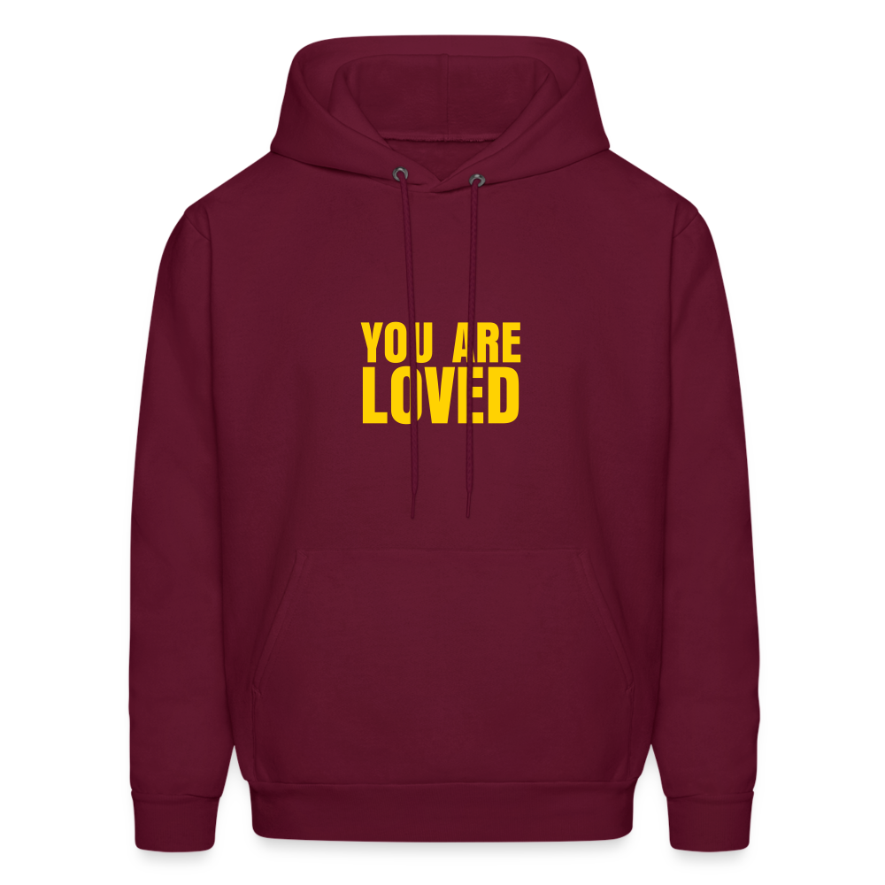 You Are Loved Men's Hoodie - burgundy