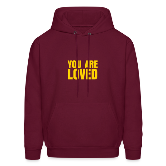 You Are Loved Men's Hoodie - burgundy