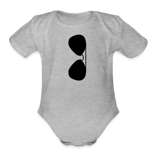 Sunglasses Organic Short Sleeve Baby Bodysuit - heather grey
