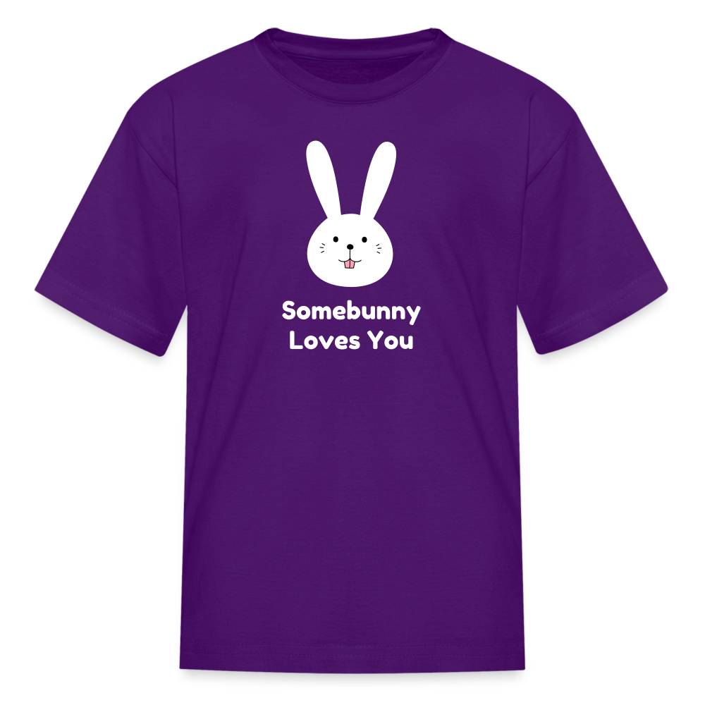 Somebunny Loves You Kids' T-Shirt - purple