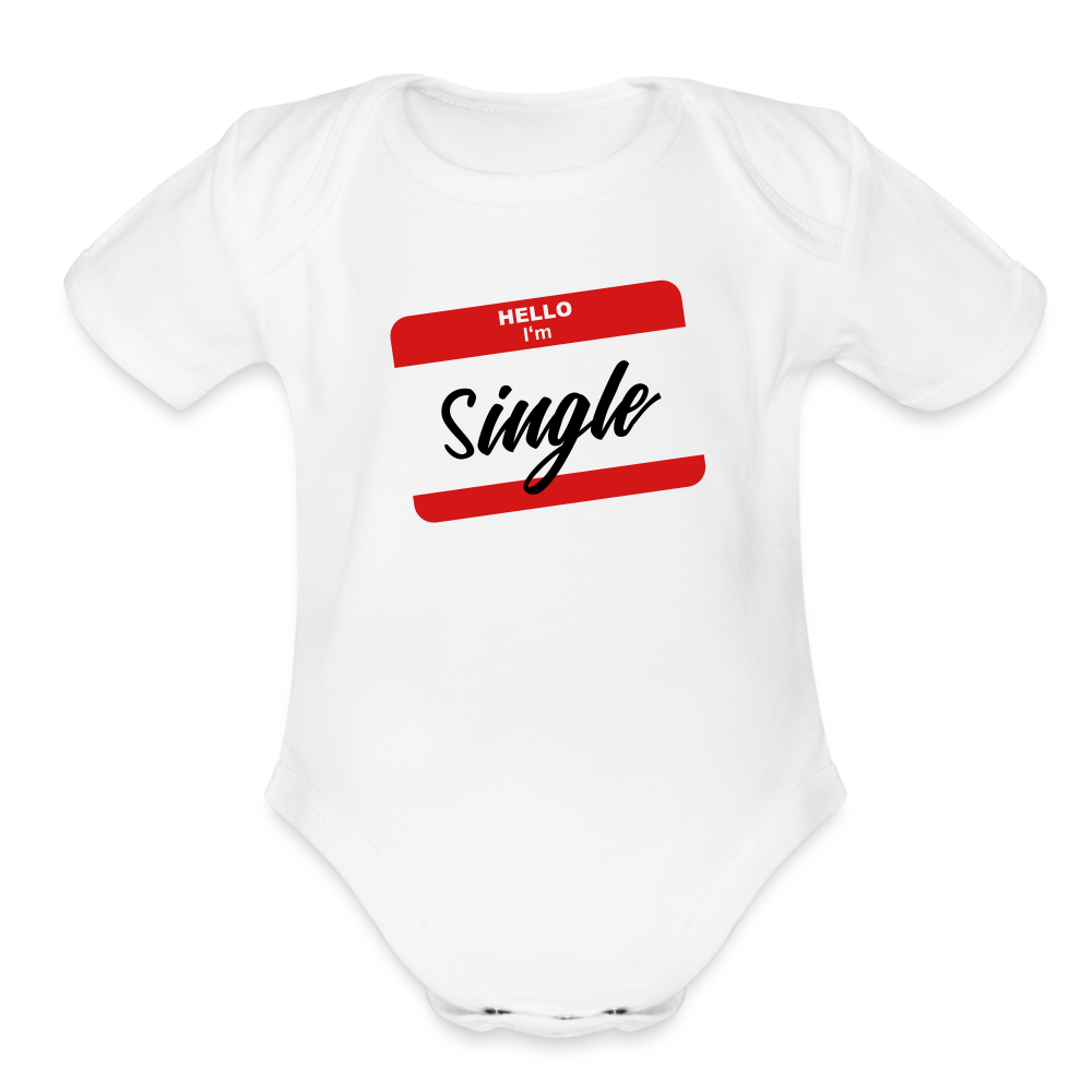 Organic Short Sleeve Baby Bodysuit - white