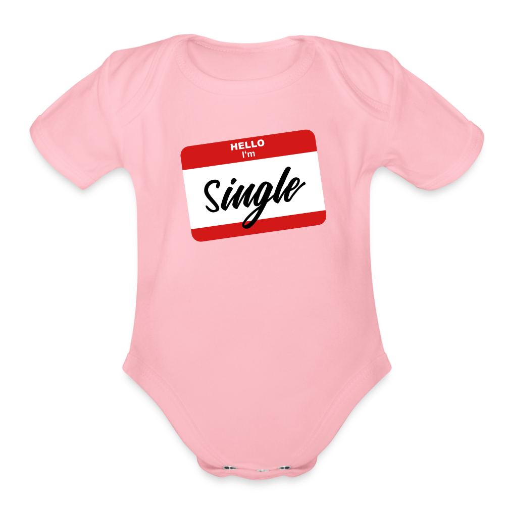 Organic Short Sleeve Baby Bodysuit - light pink
