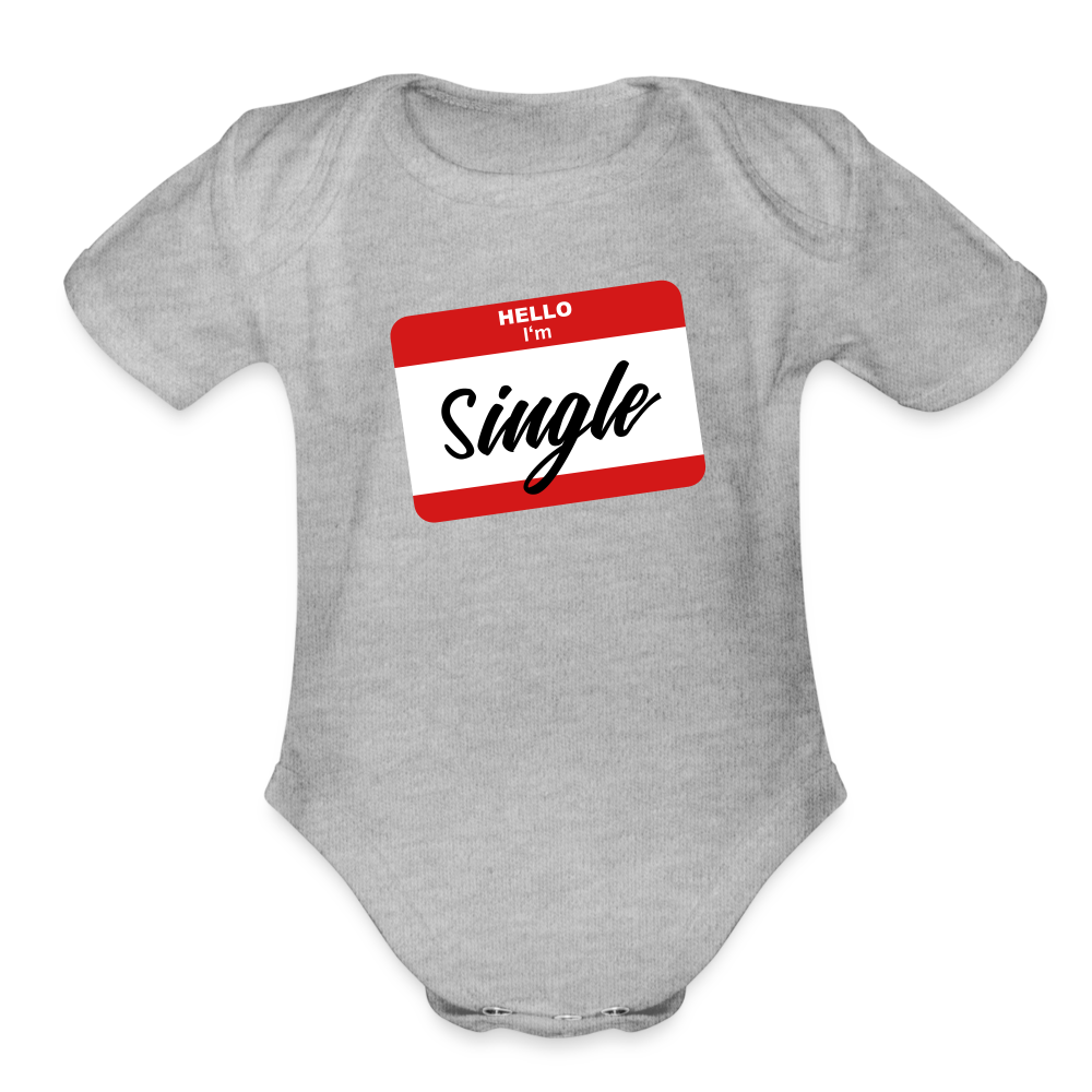 Organic Short Sleeve Baby Bodysuit - heather grey